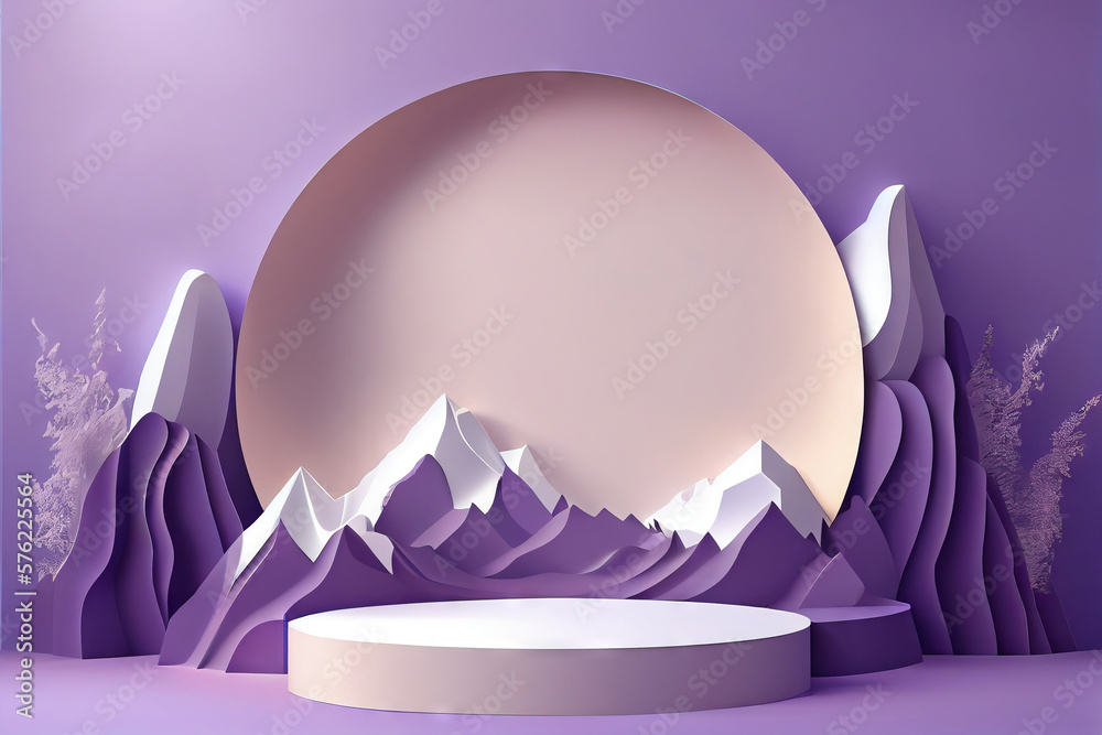 Poster abstract minimal scene with geometrical forms. generative ai