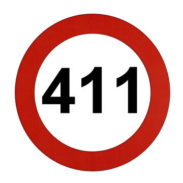 Illustration des Stra&szlig;enverkehrszeichens "Maximale Geschwindigkeit 411 Kilometer pro Stunde"	