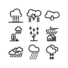 rain icon or logo isolated sign symbol vector illustration - high quality black style vector icons
