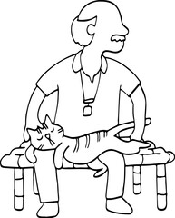 elderly illustration.