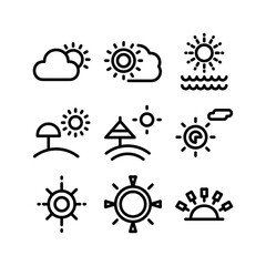 sunshine icon or logo isolated sign symbol vector illustration - high quality black style vector icons
