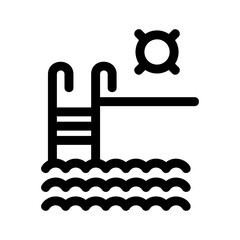 swimming pool icon or logo isolated sign symbol vector illustration - high quality black style vector icons
