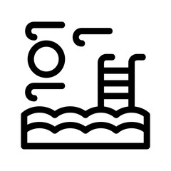 swimming pool icon or logo isolated sign symbol vector illustration - high quality black style vector icons

