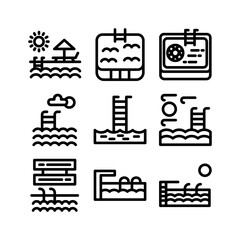 swimming pool icon or logo isolated sign symbol vector illustration - high quality black style vector icons
