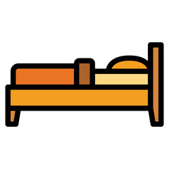 bed filled outline icon style