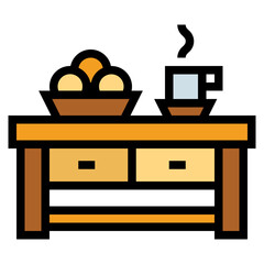 coffee table filled outline icon style