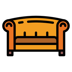 sofa filled outline icon style