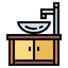 sink filled outline icon style