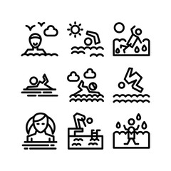 swimming icon or logo isolated sign symbol vector illustration - high quality black style vector icons
