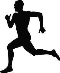 man runner sprinter black silhouette