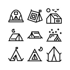 tent icon or logo isolated sign symbol vector illustration - high quality black style vector icons
