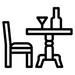 dining table line icon style