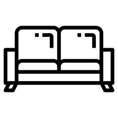 sofa line icon style