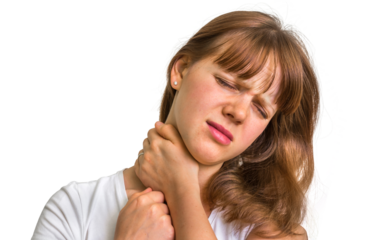 Woman having pain in her neck
