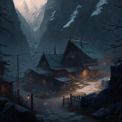 Obraz premium castle in the mountains Generative AI