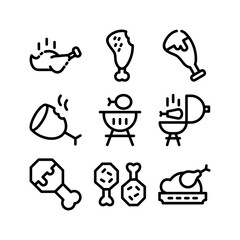 turkey roast icon or logo isolated sign symbol vector illustration - high quality black style vector icons
