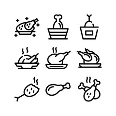 turkey roast icon or logo isolated sign symbol vector illustration - high quality black style vector icons
