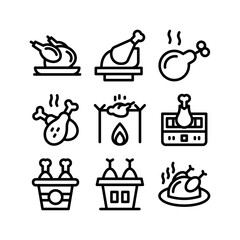 turkey roast icon or logo isolated sign symbol vector illustration - high quality black style vector icons
