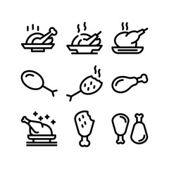 turkey roast icon or logo isolated sign symbol vector illustration - high quality black style vector icons
