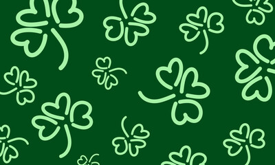 seamless pattern with green shamrocks leaves