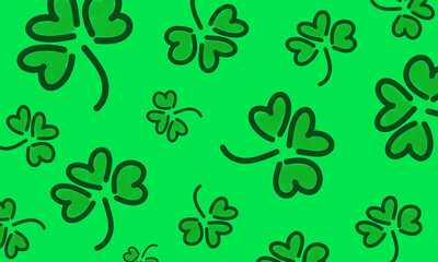 seamless pattern with green Shamrock leaves