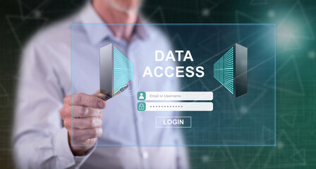 Man touching a data access concept