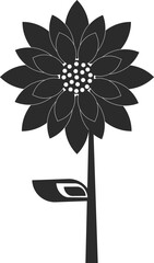 Flower icon, flower plant icon black vector