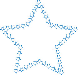 Star icon, falling star icon blue vector