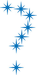 Star icon, falling star icon blue vector