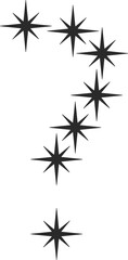 Star icon, falling star icon black vector