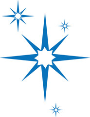 Obraz premium Star icon, falling star icon blue vector
