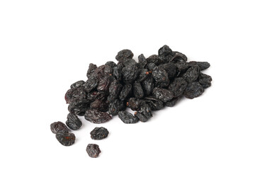 Fototapeta premium Closeup shot black currant dry on white background