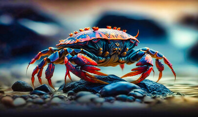 A crab scuttling along the shoreline