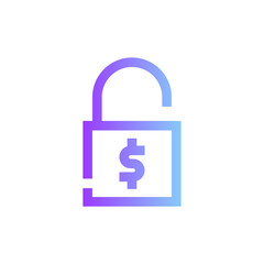 open padlock gradient icon