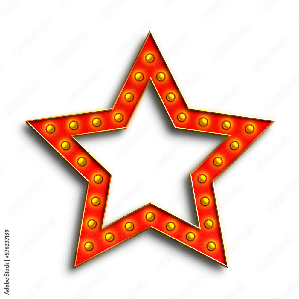 Fototapete broadway show lights star frame. this is a part of a set which also includes letters, numbers, and f