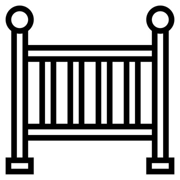 recommend clip art: crib line icon style