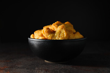 Concept of tasty fast or junk food, nuggets