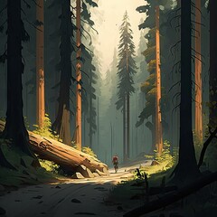 forest in winter Generative AI