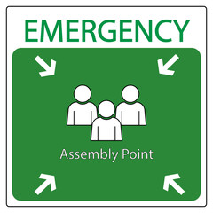 Emergency assembly point signage