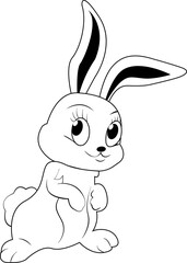 Fototapeta premium Cute cartoon rabbit. Cute fluffy gray bunny. Rabbit. Eared rodent. Bunny.