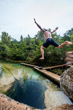Jacob's Well near Wimberley, Texas is a unique geological feature and a great way to pass a hot summer day in Texas.