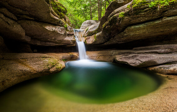 Emerald Green Pool At Top Of Sabbady Falls