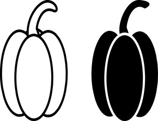 Bell pepper, vector icon. Black bell pepper. Can be used as a logo, icon.