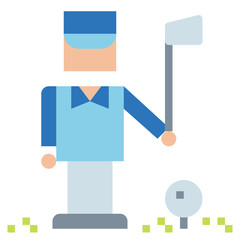 golfer flat icon style
