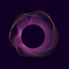 Sound futuristic radial wave. Flow of wavy lines music noise. Fluctuation of the frequency of sound pulses in space. Abstract equalizer concept for use in your graphic design. Vector ilustration.