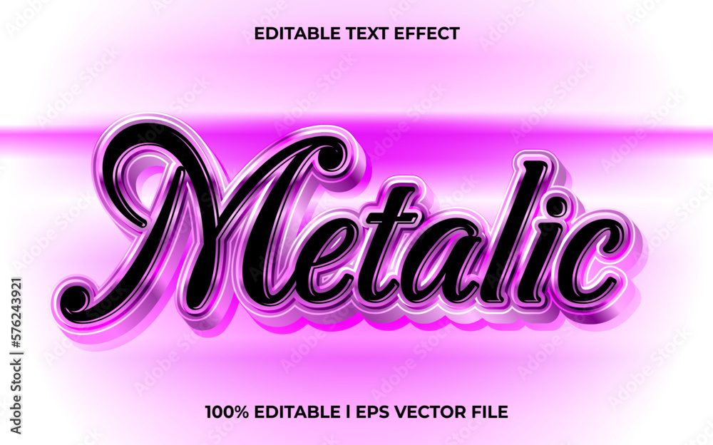 Fototapete metalic 3d text effect and editable text, template 3d style use for business tittle