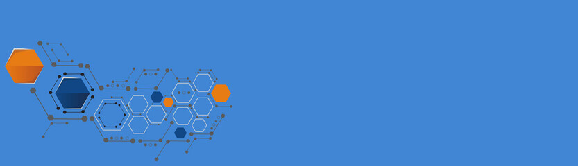 Digital technology banner background. Space for text