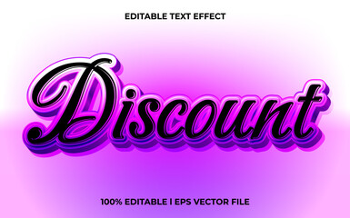 Discount 3d text effect and editable text, template 3d style use for business tittle