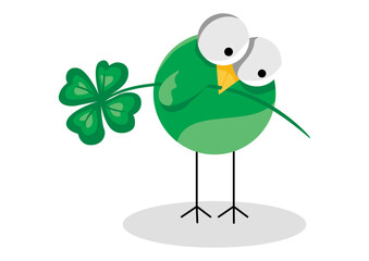 St Patrick s day bird holding a green clover