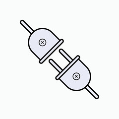 Electrical Plug Icon. Electric Connector Symbol